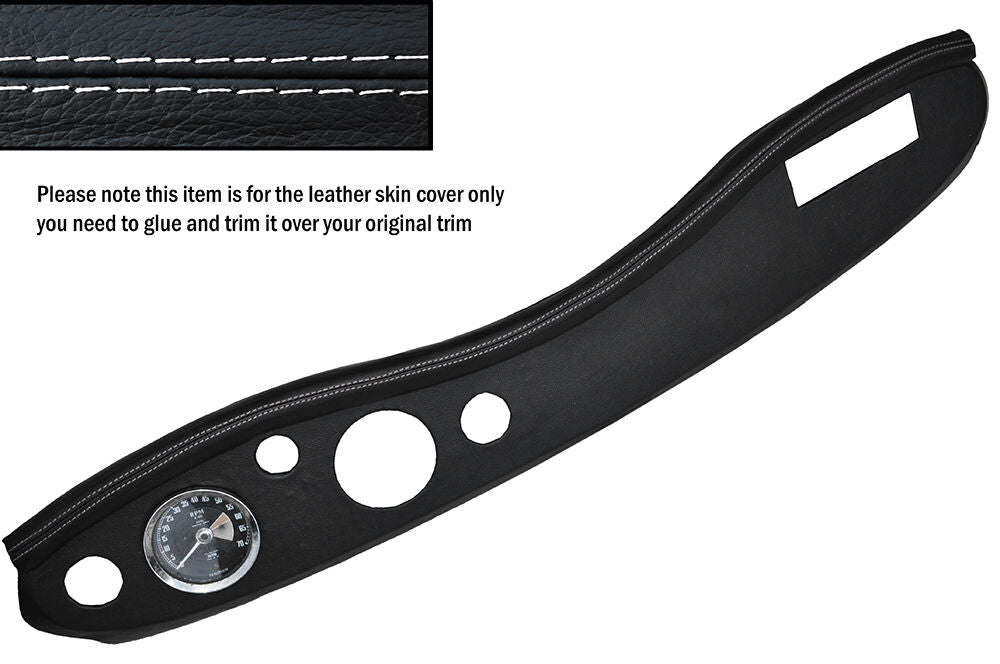 WHITE STITCH DASH DASHBOARD LEATHER COVER FITS AUSTIN HEALEY FROGEYE SPRITE MK1