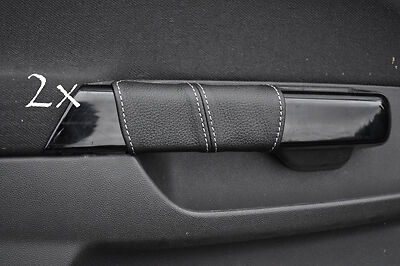 white sttiching FITS VAUXHALL OPEL CORSA D 2X DOOR HANDLE COVERS  2006-2011