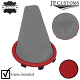 FITS VW VOLKSWAGEN FOX 05-12 DARK RED LEATHER GEAR SURROUND + FRAME CUSTOM NEW