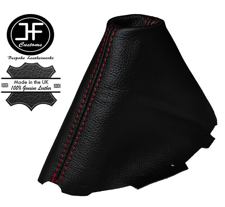 RED STITCH MANUAL LEATHER GEAR GAITER FITS MAZDA 2 MK2 2007-2009 CUSTOM NEW