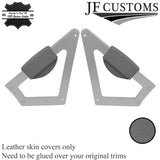 GREY LEATHER 2X CONSOLE KNEE PAD TRIM COVERS FOR AUDI TT MK1 1998-2006