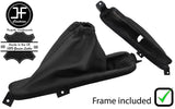 BLACK LEATHER HANDBRAKE GAITER WITH PLASTIC FRAME FOR KIA SORENTO MK1 2002-2009