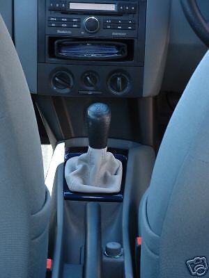 FITS SKODA OCTAVIA FABIA REAL GREY LEATHER GEAR GAITER NEW CUSTOM NEW MADE IN UK