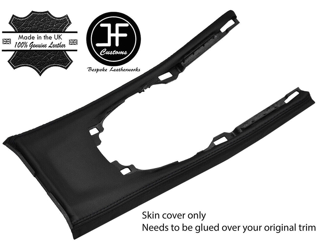 BLACK & BLACK REAL LEATHER CONSOLE GEAR SURROUND FITS NISSAN PULSAR 2014-2019