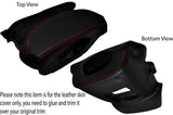 RED STITCHING STEERING SHROUD LEATHER SKIN COVER FITS NISSAN NAVARA D40 05-15