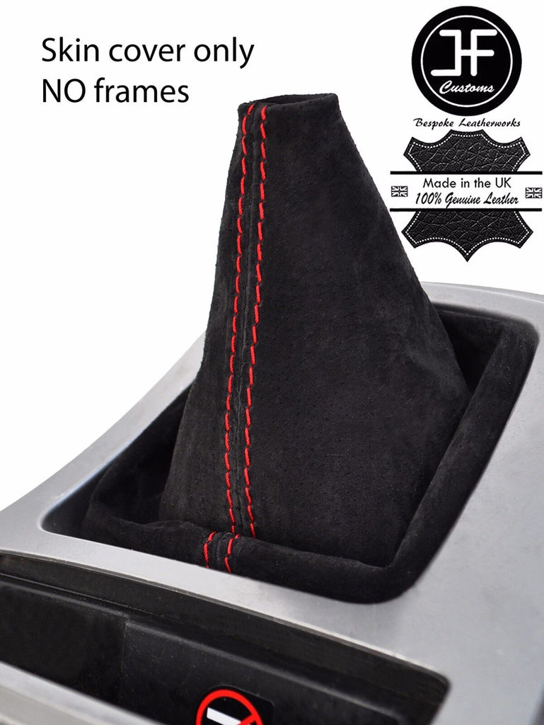 RED STITCHING REAL SUEDE GEAR GAITER COVER FITS MAZDA 3 2009-2013 CUSTOM NEW
