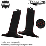 D RED STITCH ITALIAN LEATHER PILLAR KIT COVERS FOR BMW 5 SERIES F10 F11 10-16