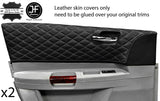 GREY DIAMOND STITCH 2XFRONT DOOR CARD TRIM LTHR COVER FOR CHRYSLER 300C 05-11