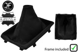 BLACK STITCH LEATHER GEAR GAITER+FRAME FOR LAND ROVER DISCOVERY SPORT 14-19