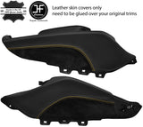 YELLOW STITCH CENTER CONSOLE TRIM LEATHER & SUEDE COVERS FITS AUDI TT MK2 06-14