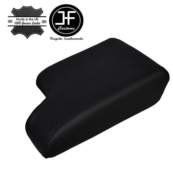 BLACK & BLACK LEATHER ARMREST SKIN COVER FITS BMW E46 3 SERIES 1998-2005