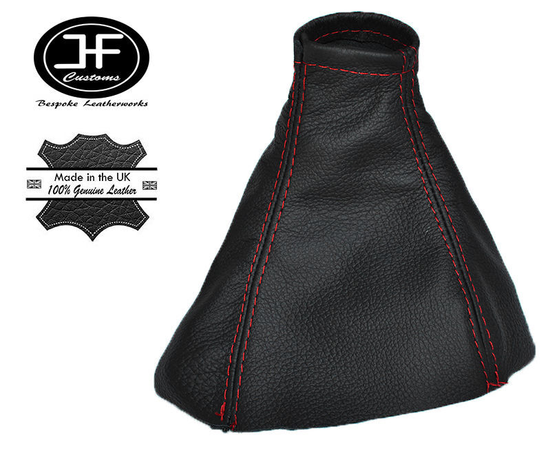 RED STITCH FITS MERCEDES SPRINTER MK2 II 2006-2015 BLACK GEAR GAITER LEATHER