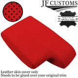 RED ITALIAN PERFORATED LEATHER ARMREST COVER FOR BMW E46 99-05 CUSTOM NEW