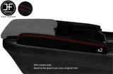 RED STITCH 2X CONSOLE SIDE TRIM SUEDE COVER FITS HONDA CIVIC MK10 2017-2019