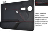 RED STITCH 2X FRONT DOOR CARD COVERS FITS LAND ROVER DISCOVERY 1 200 V8 89-95