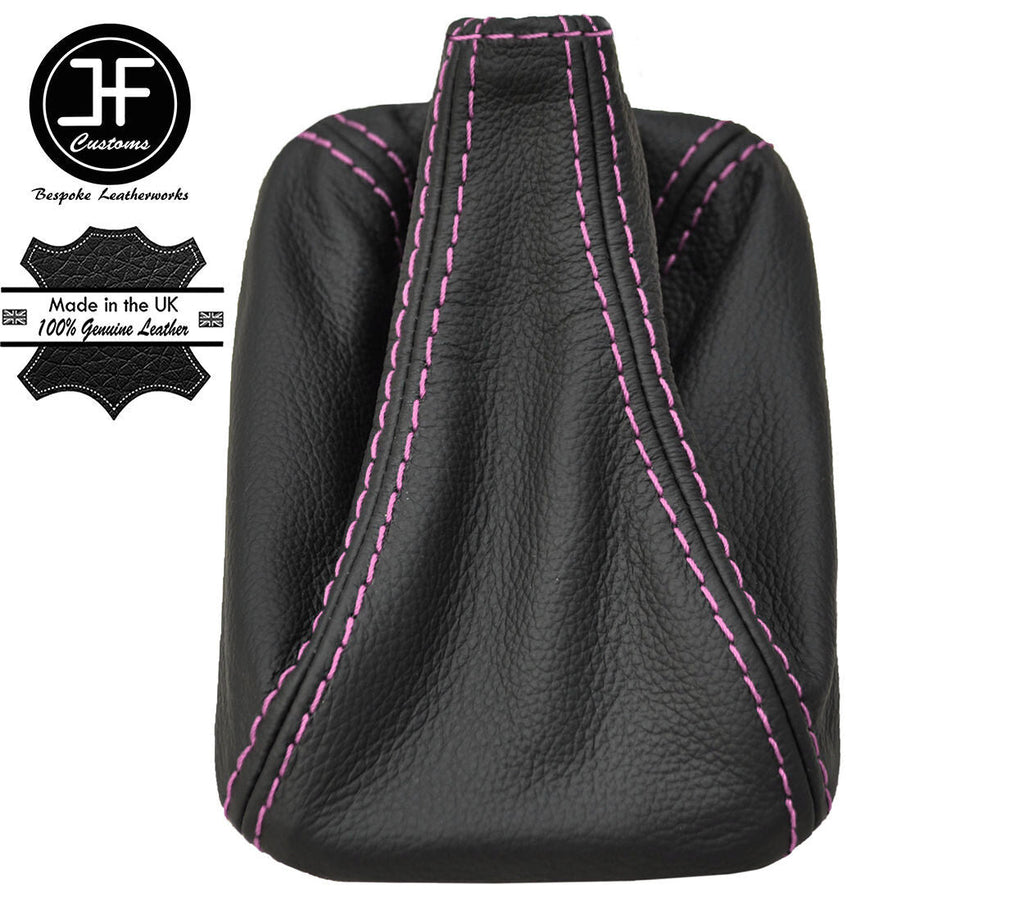 PINK  STITCH TOP GRAIN REAL LEATHER GEAR GAITER FOR VW T4 TRANSPORTER CARAVELLE