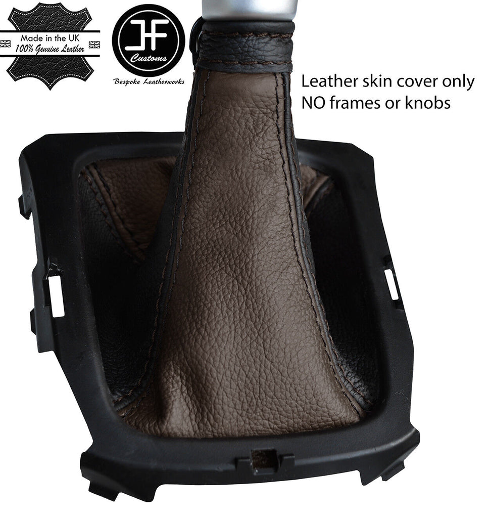 BLACK & BROWNTOP GRAIN MANUAL LEATHER GEAR GAITER FOR SUZUKI VITARA MK4 15-18