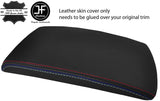 BLACK REAL LEATHER TRI STITCHING ARMREST LID COVER FOR BMW X3 E83 2003-2010