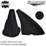 R BLUE STITCH GENUINE LEATHER GEAR HANDBRAKE GAITER FOR MG ZR MGZR 2003-2005