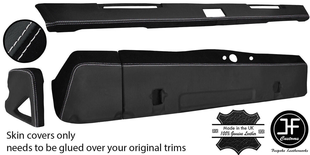 WHITE STITCH DASH DASHBOARD KIT LEATHER&SUEDE COVERS FOR DEFENDER 90 110 83-06