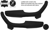 BLACK REAL LEATHER 2X DOOR HANDLE ARMREST COVERS FOR BMW 2002 E10 TI TII