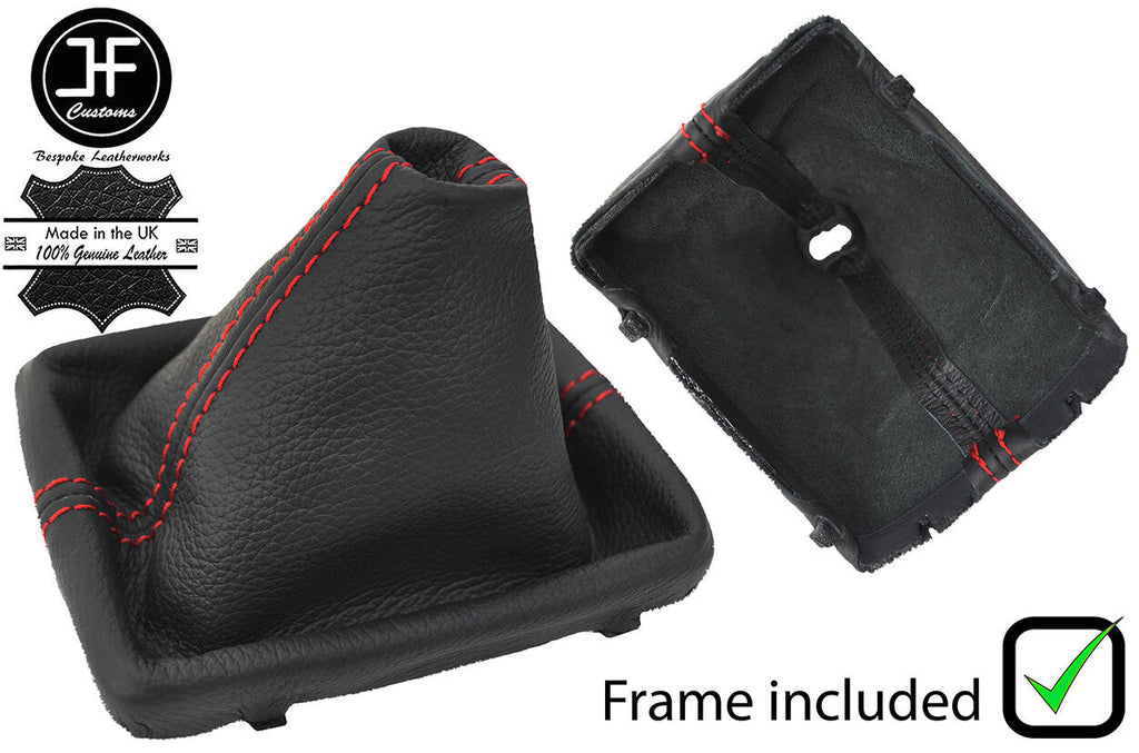 RED STITCH LEATHER MANUAL GEAR GAITER PLASTIC FRAME FOR AUDI A4 B8 2008-2015