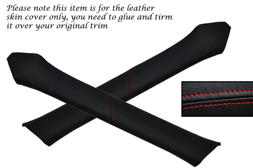 RED STITCH 2X WINDSCREEN A PILLAR LEATHER COVERS FITS ROVER P6 2000 2200 3500