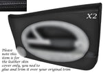 GREY STITCH 2X OUTER DOOR TRIM LEATHER COVERS FITS BMW MINI COOPER ONE S 01-06