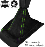 GREEN STITCHING REAL SUEDE  GEAR GAITER FITS SKODA OCTAVIA MK2 2004-2012