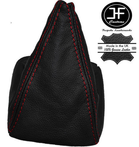 RED STITCH FITS MERCEDES W124 190 C CLASS GEAR STICK GAITER BLACK LEATHER