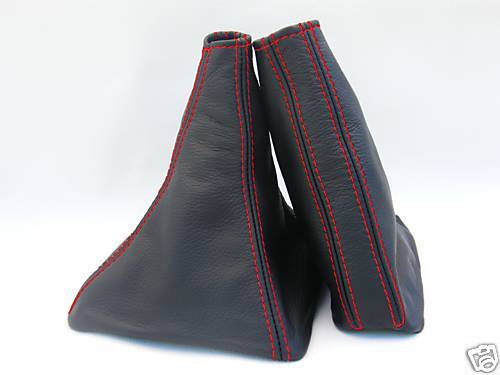 FITS NISSAN SKYLINE GTR GTS R32 LEATHER GAITERS RED STITCH CUSTOM NEW MADE IN UK