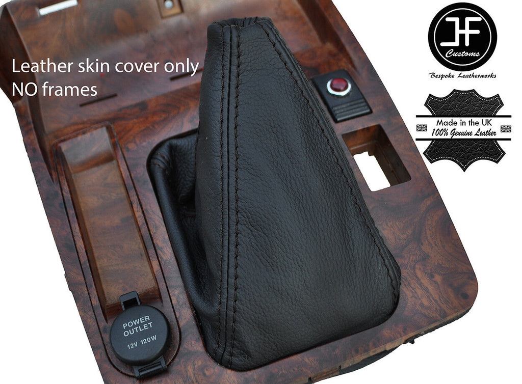 BLACK STITCH TOP GRAIN LEATHER MANUAL GEAR GAITER FITS HYUNDAI TERRACAN 01-09