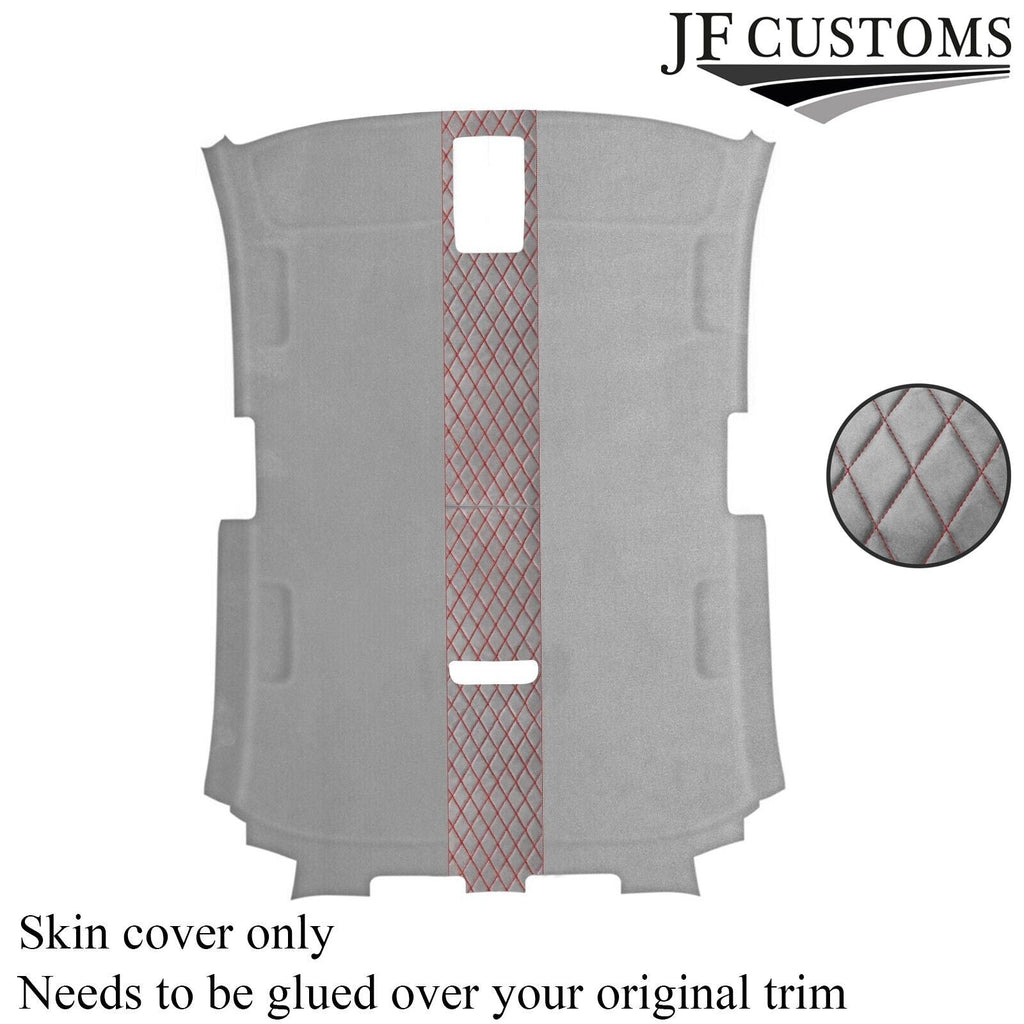 DSG2 RED STITCH L GREY LUXE SUEDE HEADLINER COVER FOR AUDI A3 8P 04-12 3 DOOR