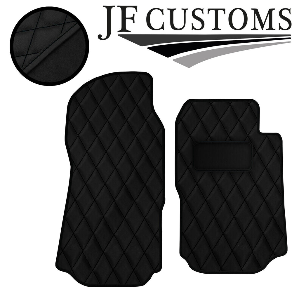 BLACK DIAMOND STITCH VINYL 2X TAILORED FLOOR CARPETS FOR TRANSIT MK7 06-10 JF1