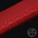 FOR PORSCHE BOXSTER 996 986 97-04 RED CROSS STITCH LEATHER 2X SUN VISOR COVERS