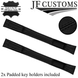 BLACK STITCH LEATHER 2X CAR KEY HOLDER PROTECTOR FOR HONDA CIVIC TYPE R 01-05