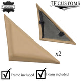 CREAM ST 2X WING MIRROR DOOR TRIM COVER+PLASTIC FRAMES FITS NISSAN SKYLINE R33