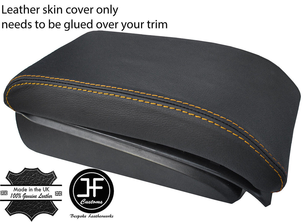 YELLOW STITCH TOP GRAIN LEATHER ARMREST COVER FITS VW TOURAN & CADDY MAXI 11-15