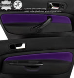 BLACK & PURPLE 2X FRONT DOOR CARD LEATHER COVERS FOR VW GOLF MK4 98-05 5  DOOR