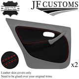 RED STITCH LEATHER 2X REAR DOOR CARD TRIM COVER FOR ROVER 45 MG ZS 99-05