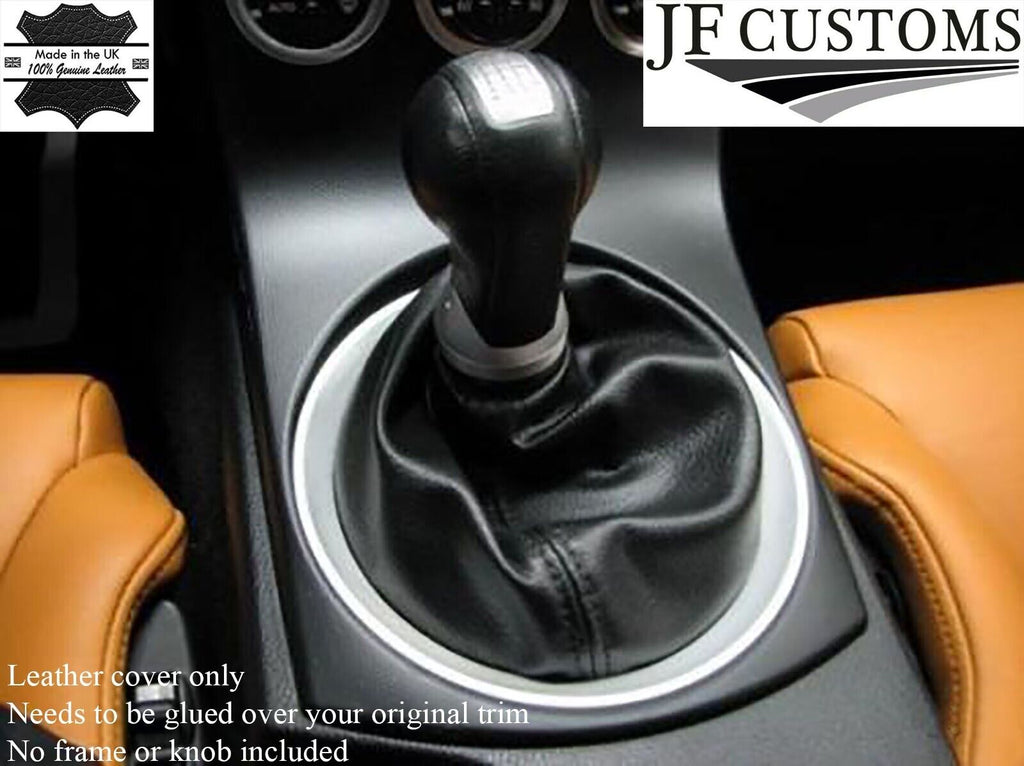 FITS NISSAN 350Z GEAR GAITER REAL LEATHER 02-08 BLACK NEW CUSTOM NEW MADE IN UK