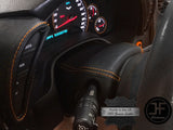 ORANGE STITCH STEERING SHROUD COLUMN LEATHER COVER FITS CORVETTE C6 2005-2013