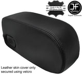 BLACK STITCH TOP GRAIN REAL LEATHER ARMREST LID COVER FOR MERCEDES W114 COUPE