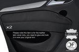 BLACK STITCH 2X REAR DOOR CARD TRIM LEATHER COVERS FITS AUDI Q3 2012-2016
