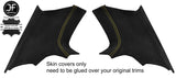YELLOW STITCH 2X REAR C  PILLAR SUEDE COVERS FITS BMW 3 SERIES E92 COUPE 06-13