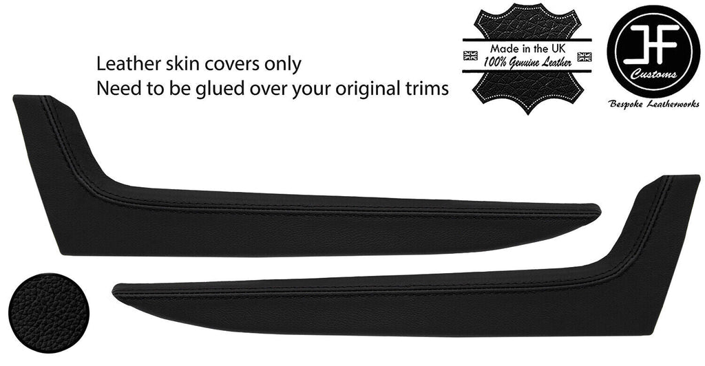 BLACK 2X DOOR POCKET TRIM LEATHER COVERS FOR SMART ROADSTER 452 03-05 CUSTOM NEW