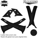 BLACK STITCH ITALIAN LEATHER PILLAR KIT COVERS FOR BMW E23 7 SERIES 1977-1986