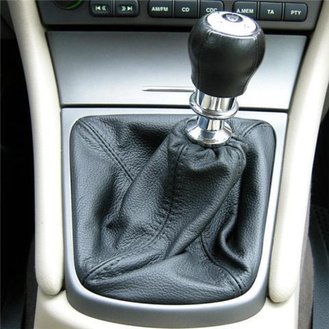 FITS JAGUAR X-TYPE BLACK LEATHER GAITER STICK COVER 2001-2009 BLACK STITCH