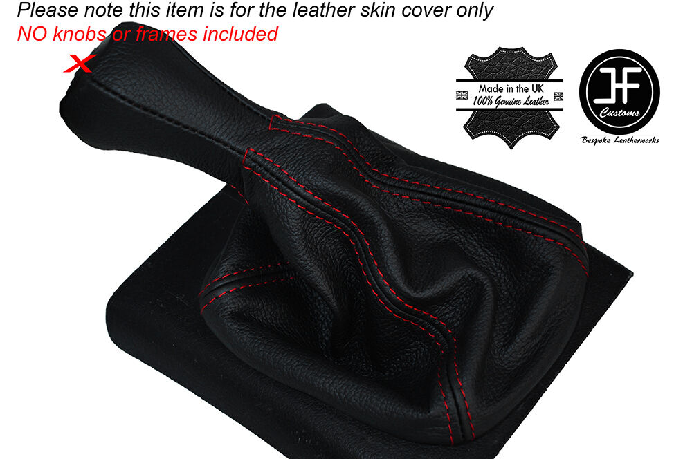 RED STITCH LEATHER GEAR KNOB GAITER SKIN COVER FITS VW GOLF MK3 III 1991-1998