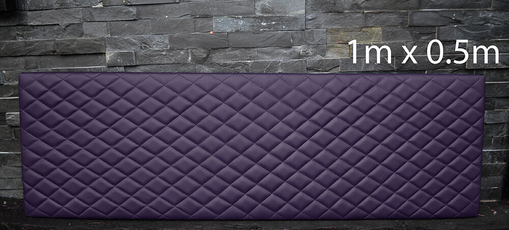 PURPLE LEATHER WITH PADDED DIAMOND STITCH 1Mx0.5M UPHOLSTERY FURNITURE AUTO